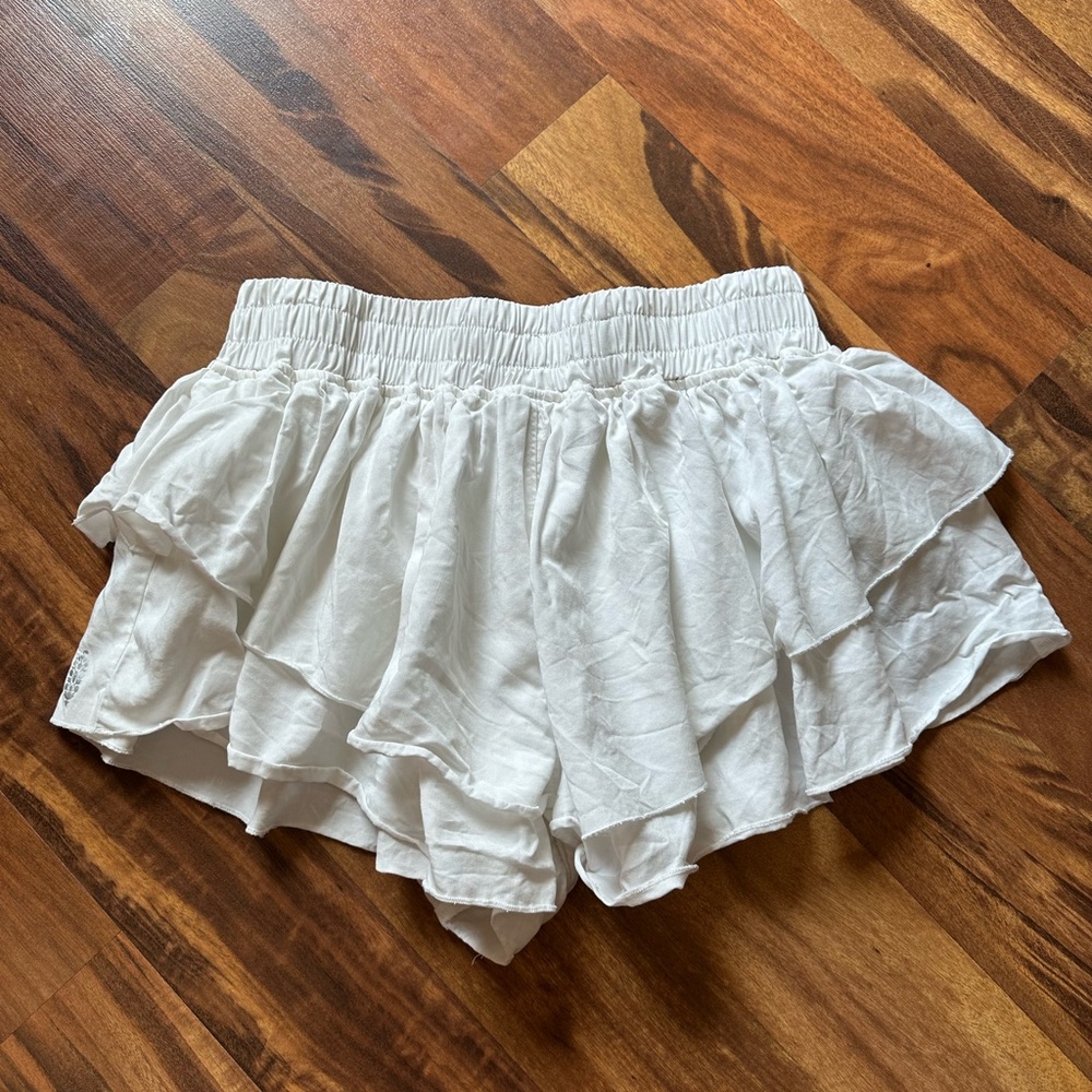 Free People Movement Prima White Ruffle Shorts - Picture 8 of 8